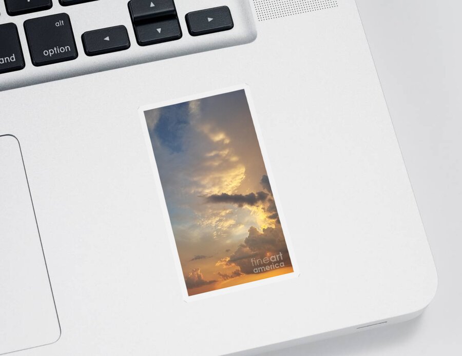 Orange Clouds Photography Sticker featuring the photograph Summer Sky by Expressions By Stephanie