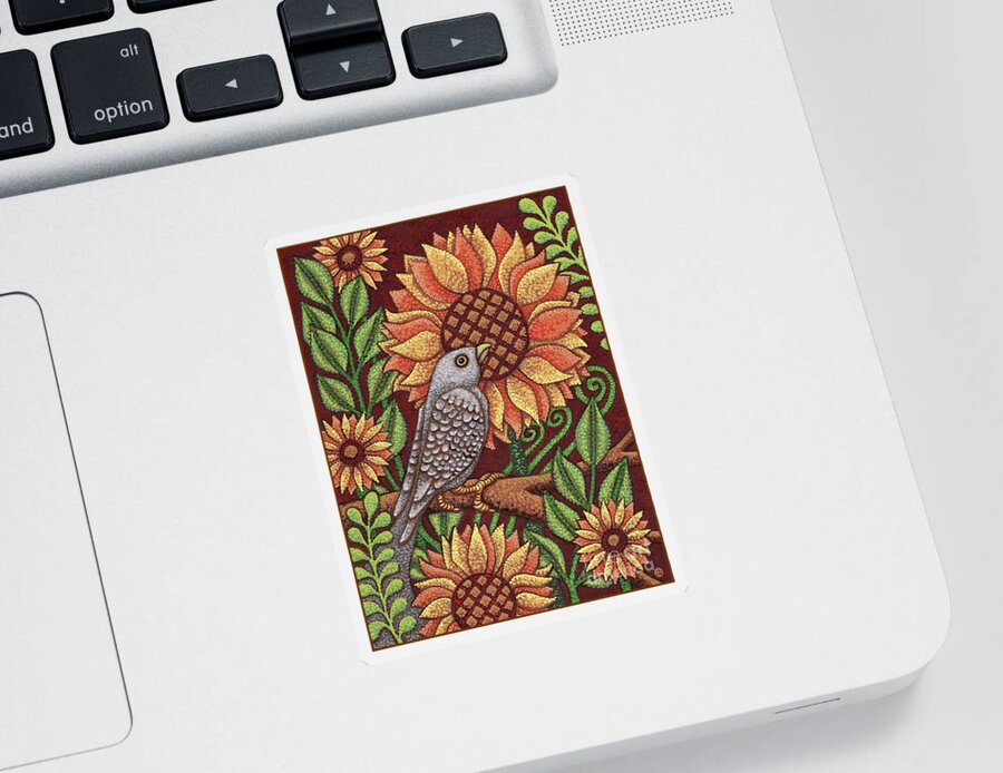 Bird Sticker featuring the painting Sunflower Daze by Amy E Fraser