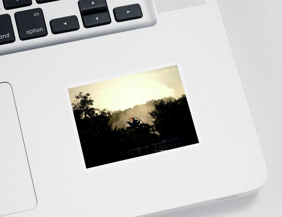 Airboat Sticker featuring the photograph Sunrise by Alison Belsan Horton