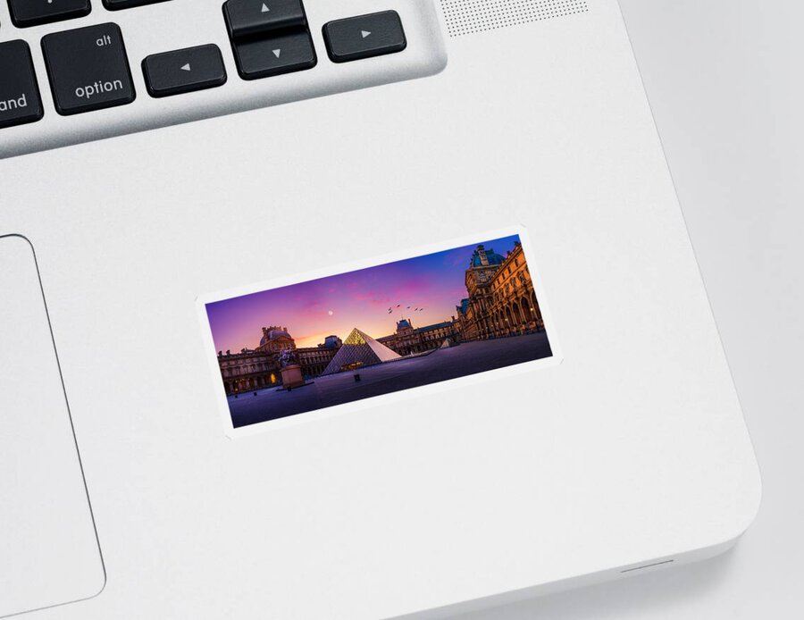 France Sticker featuring the photograph Sunrise at the Louvre by Dee Potter