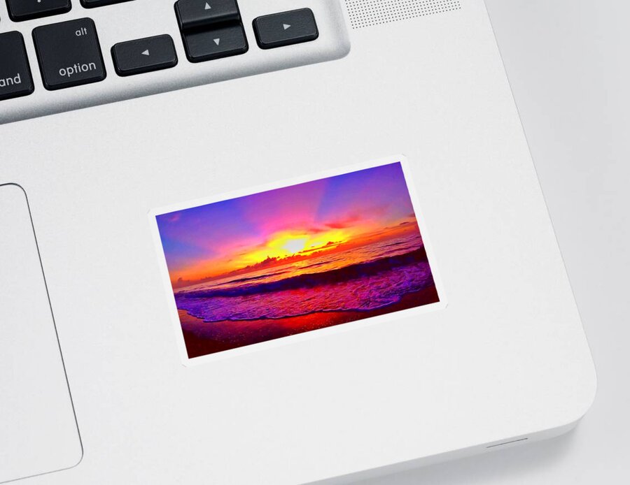 Sunrise Sticker featuring the photograph Sunrise Beach 17 by Rip Read