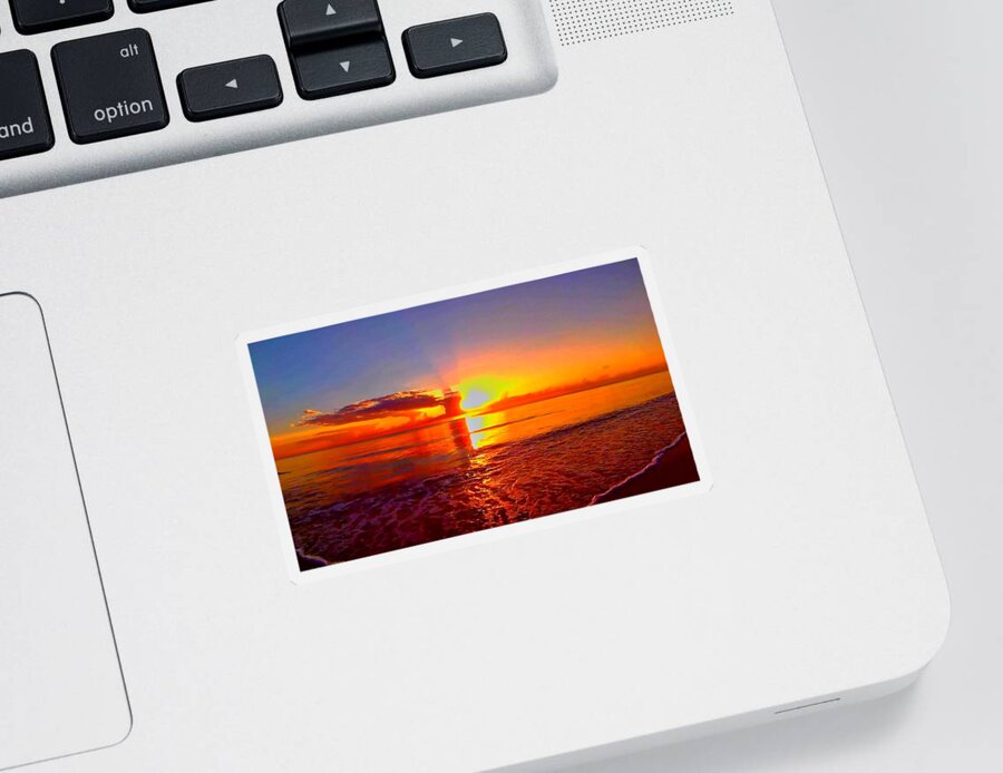 Sunrise Sticker featuring the photograph Sunrise Beach 41 by Rip Read