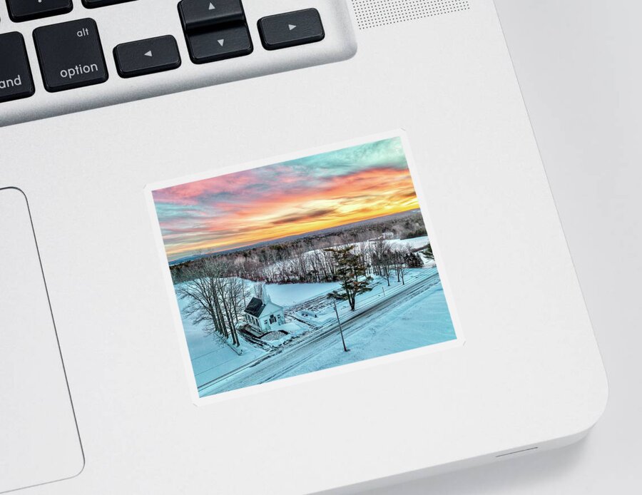  Sticker featuring the photograph Sunrise on Salmon Falls Road by John Gisis
