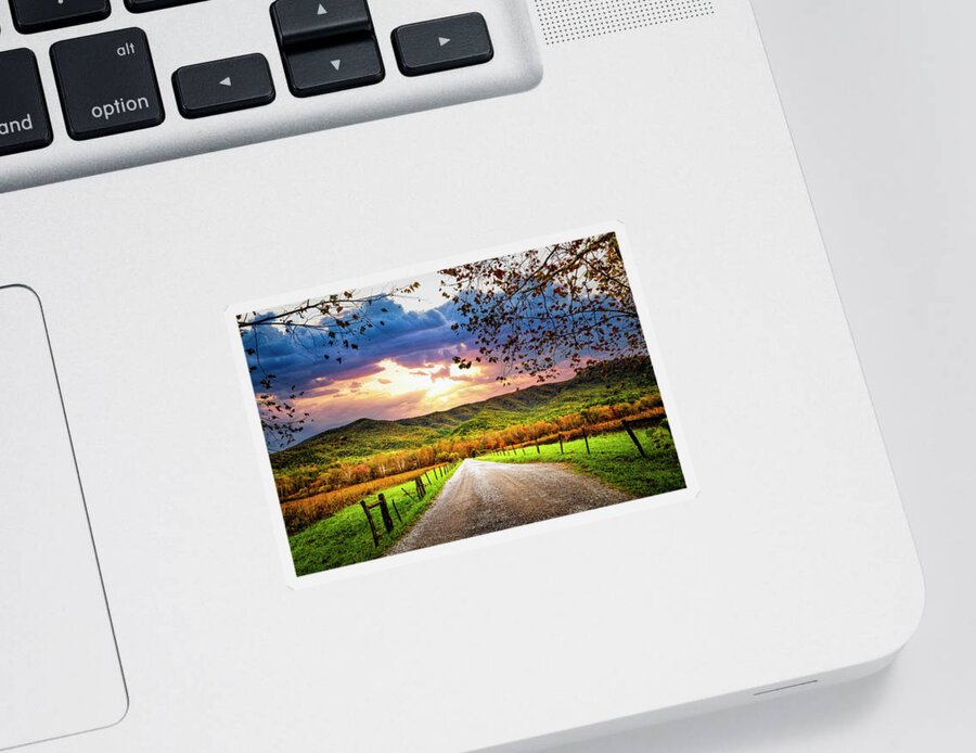 Cades Sticker featuring the photograph Sunrise over Sparks Lane by Debra and Dave Vanderlaan