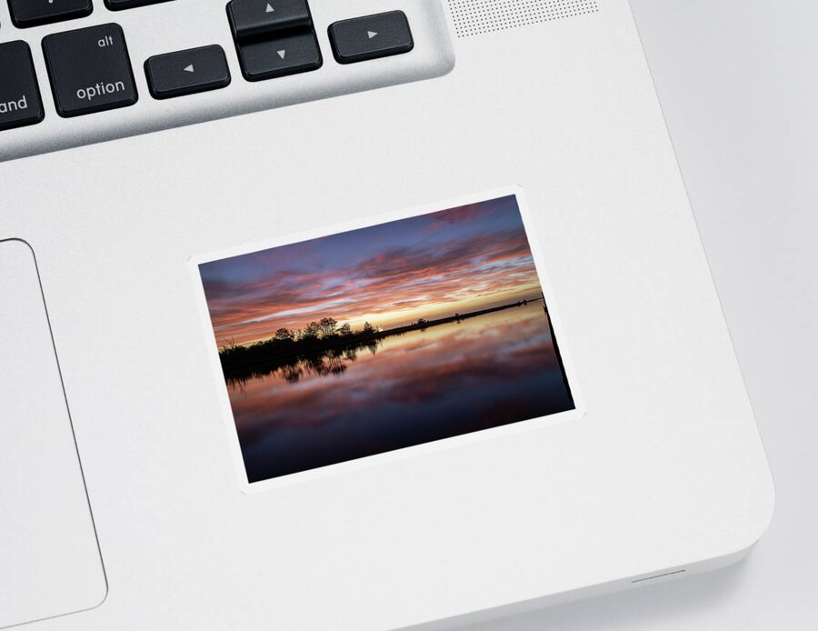 Photosbymch Sticker featuring the photograph Sunrise over Wallops Island by M C Hood