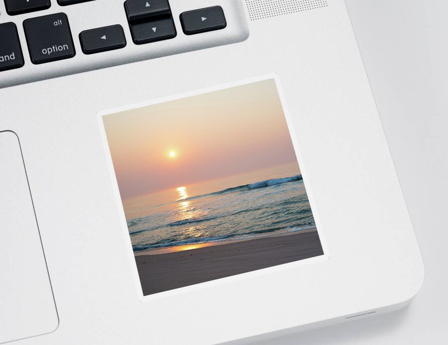 Beach Sticker featuring the photograph Sunrise Reflections over the Ocean by Matthew DeGrushe