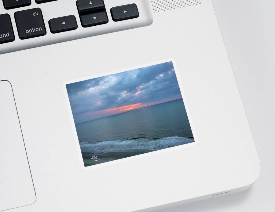  Sticker featuring the photograph Sunrise - slow shutter- beach by Meta Gatschenberger