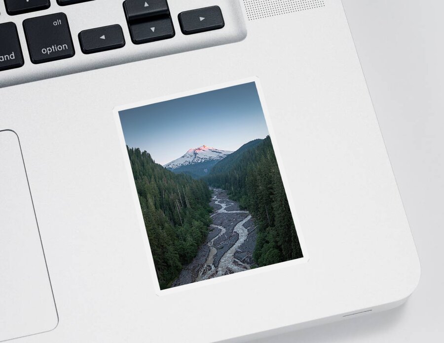 Mount Baker Sticker featuring the photograph Sunrise Streams by Michael Rauwolf