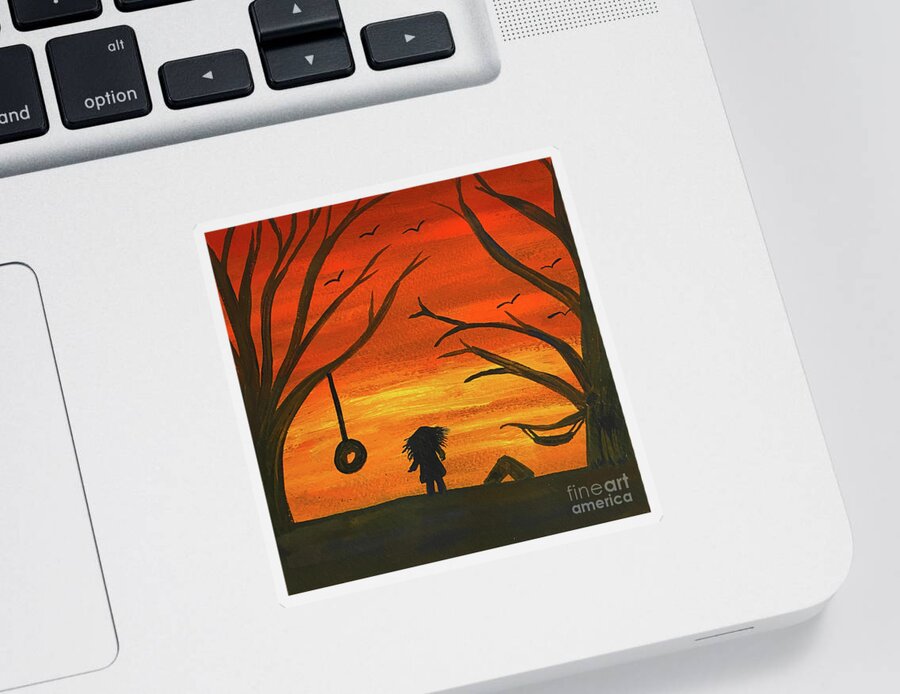 Sunset Sticker featuring the painting Sunset Adventure by Lisa Neuman