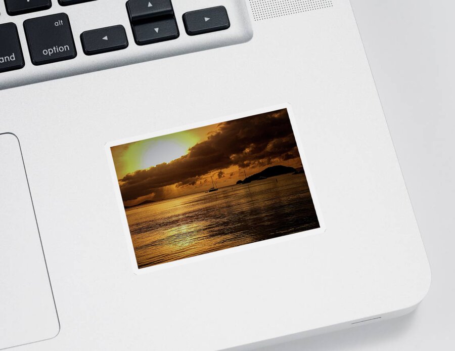 Sunset Sticker featuring the photograph Sunset at Maho Bay by James C Richardson
