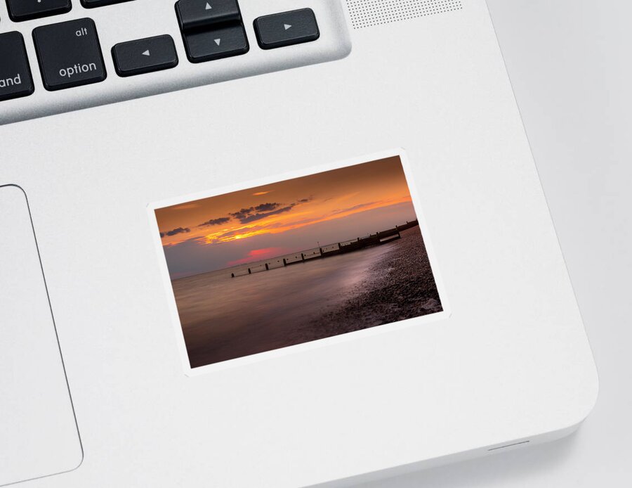 Landscape Sticker featuring the photograph Sunset at Selsey by Chris Boulton