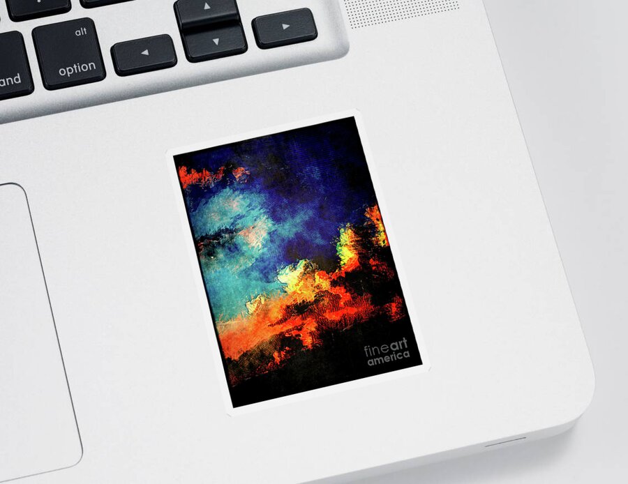 Sunset Sticker featuring the digital art Sunset Clouds by Phil Perkins