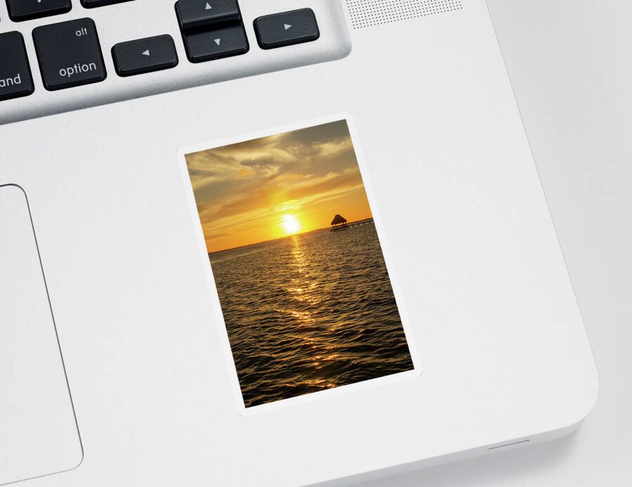 Ambergris Sticker featuring the photograph Sunset in Belize by Cindy Robinson