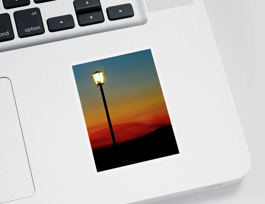 Sunset Mykonos Sticker featuring the photograph Sunset in Mykonos by David Morehead