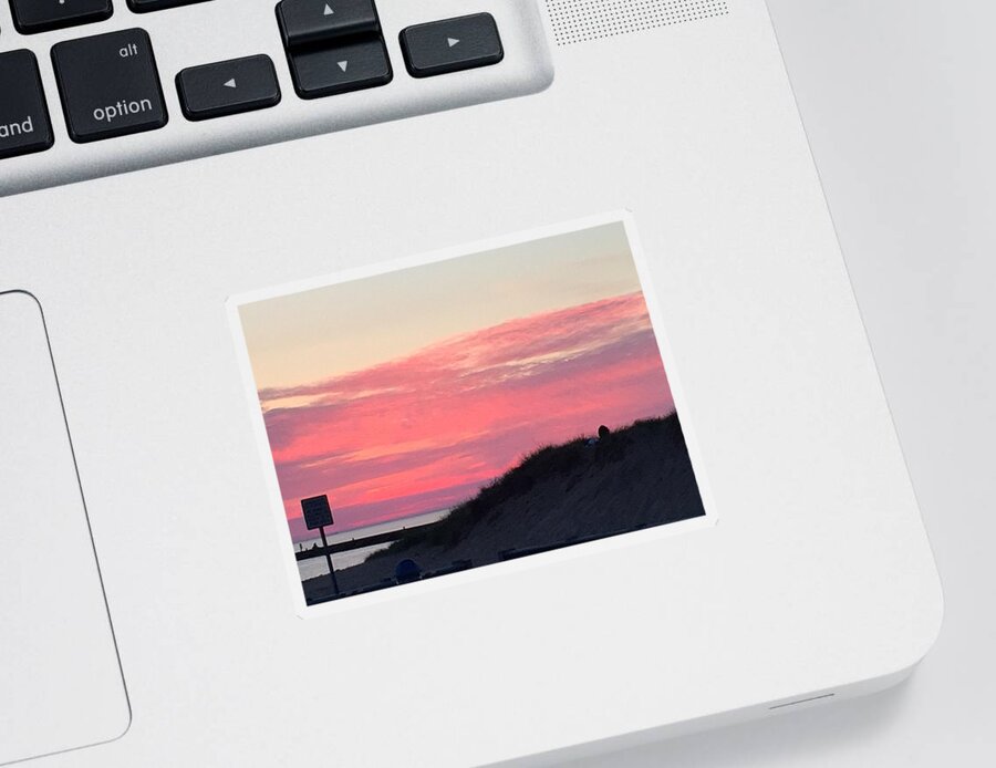 Sunset Sticker featuring the photograph Sunset on Lake Michigan by Lisa White