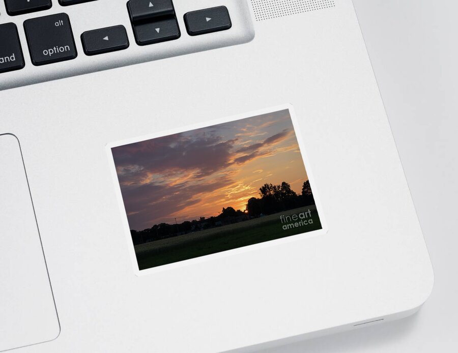 Sunset Sticker featuring the photograph Sunset at the edge of the forest 1 by Adriana Mueller