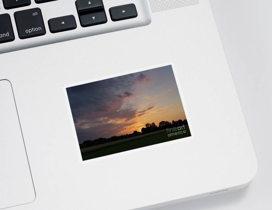 Sunset Sticker featuring the photograph Sunset at the edge of the forest 2 by Adriana Mueller