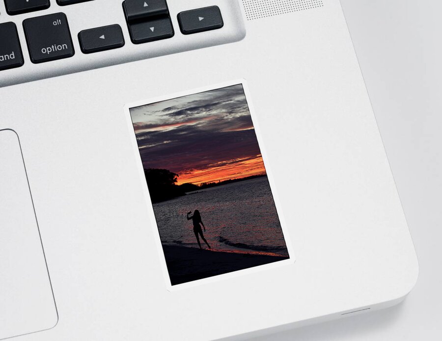 Sunset Sticker featuring the photograph Sunset selfie by Andrei SKY