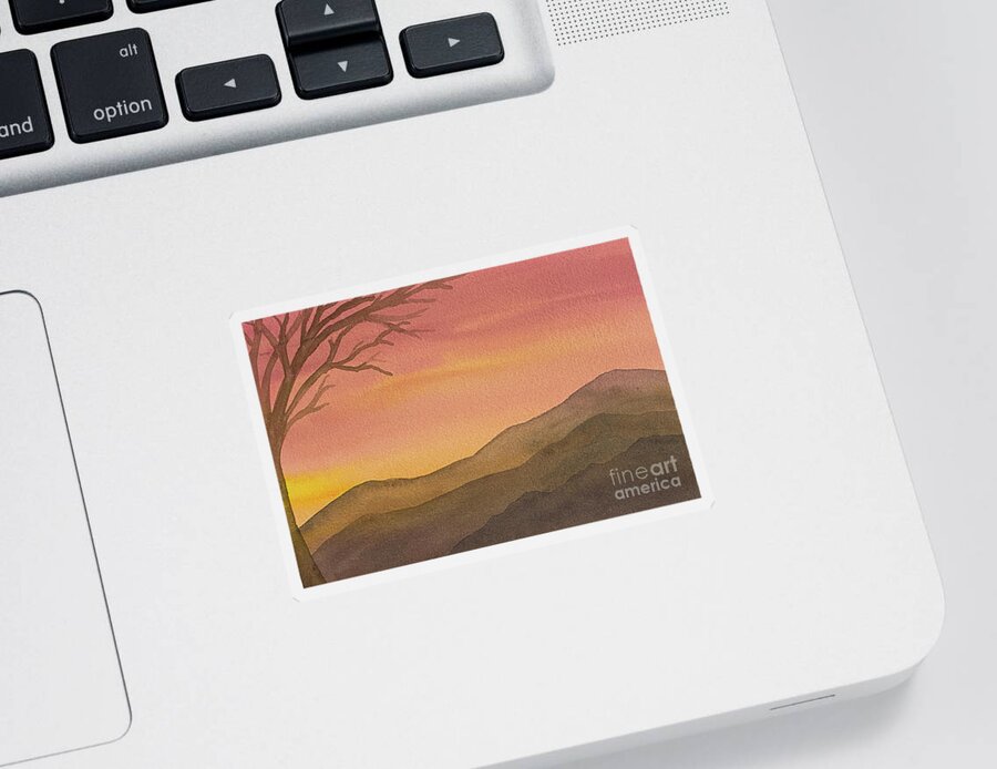 Sunset Sticker featuring the painting Sunset Tree by Lisa Neuman