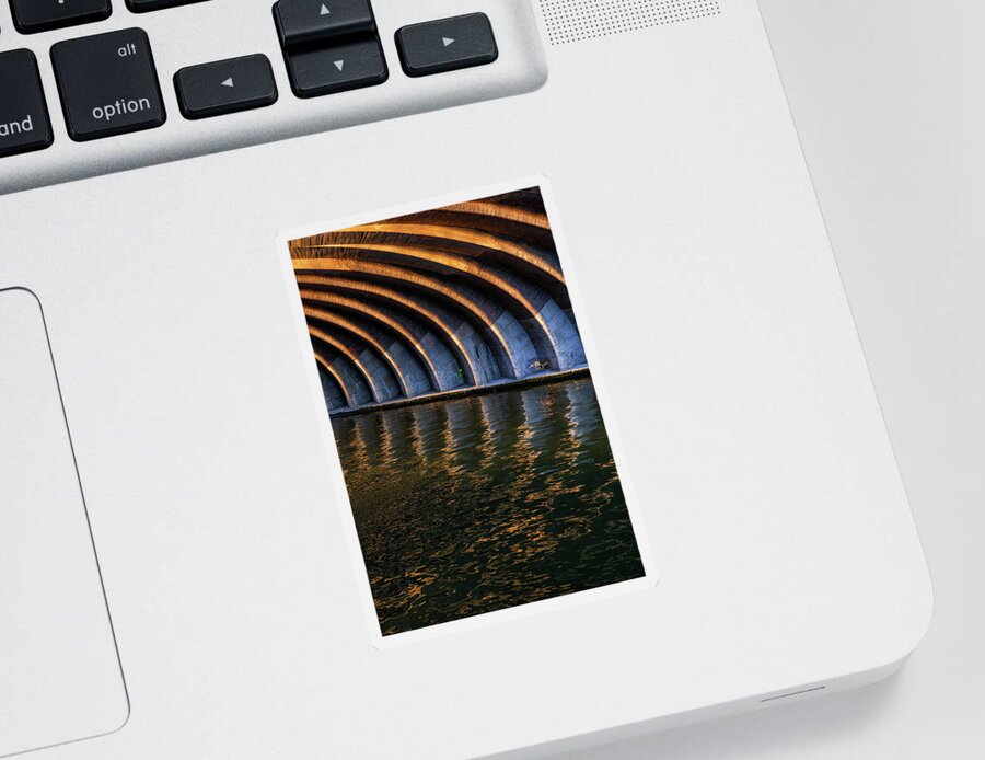 Abstract Sticker featuring the photograph Sunset Under The Bridge by Artur Bogacki