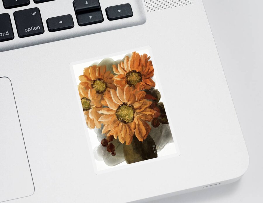 Sunflower Sticker featuring the digital art Sunshine In A Vase by Lois Bryan