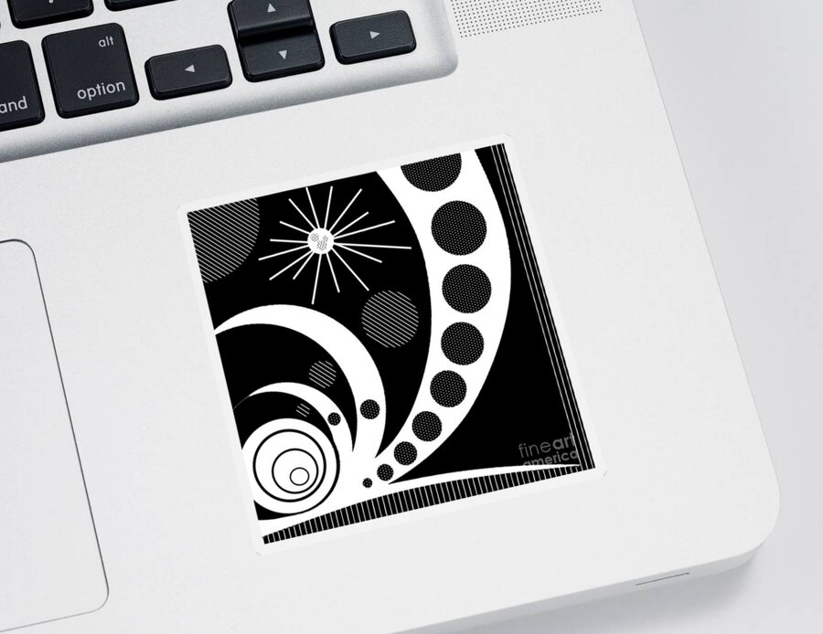 Black Sticker featuring the digital art Sunshine In The Darkness by Designs By L