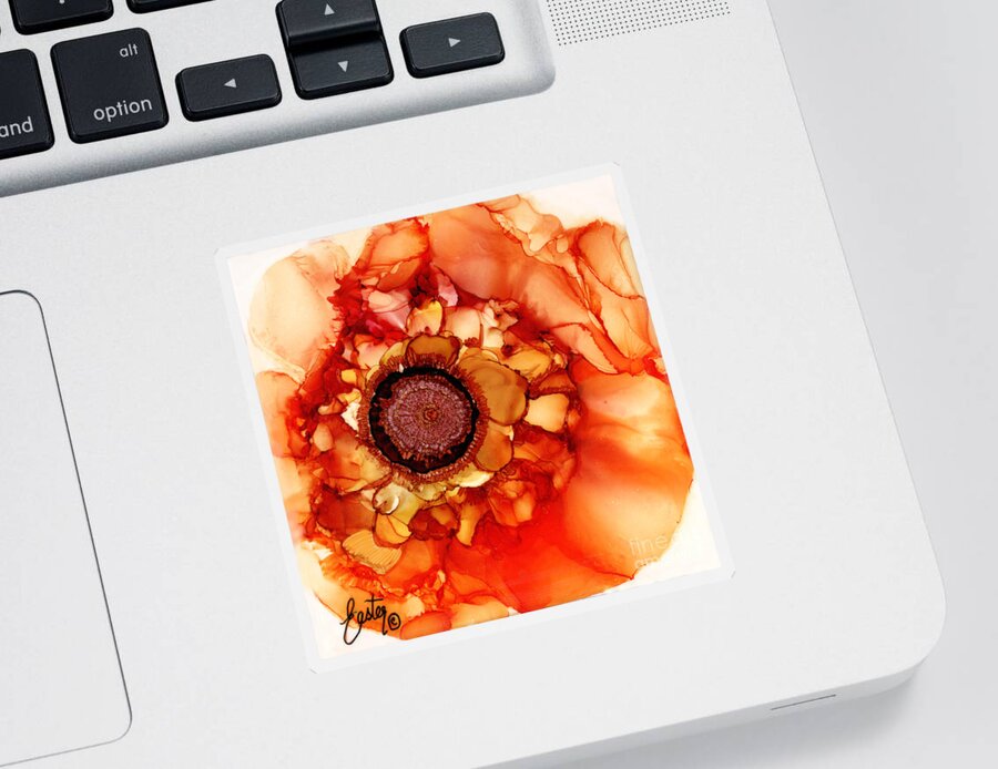 Sunshine Rose Sticker featuring the painting Sunshine Rose by Daniela Easter