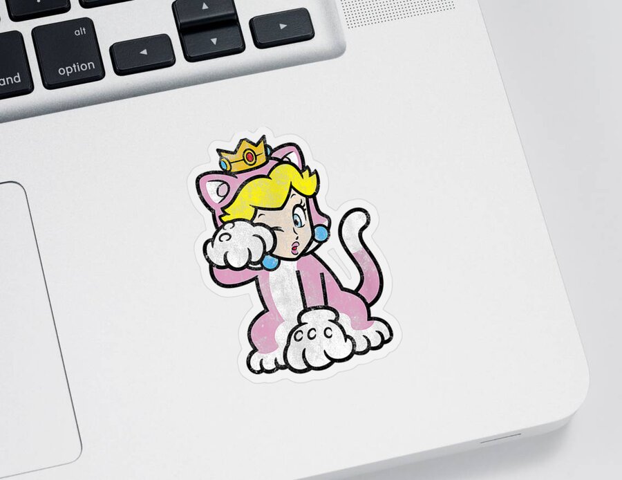 Super Mario 3D Bowsers Fury Princess Peach Cat Portrait Sticker by Alaa Jae  - Pixels