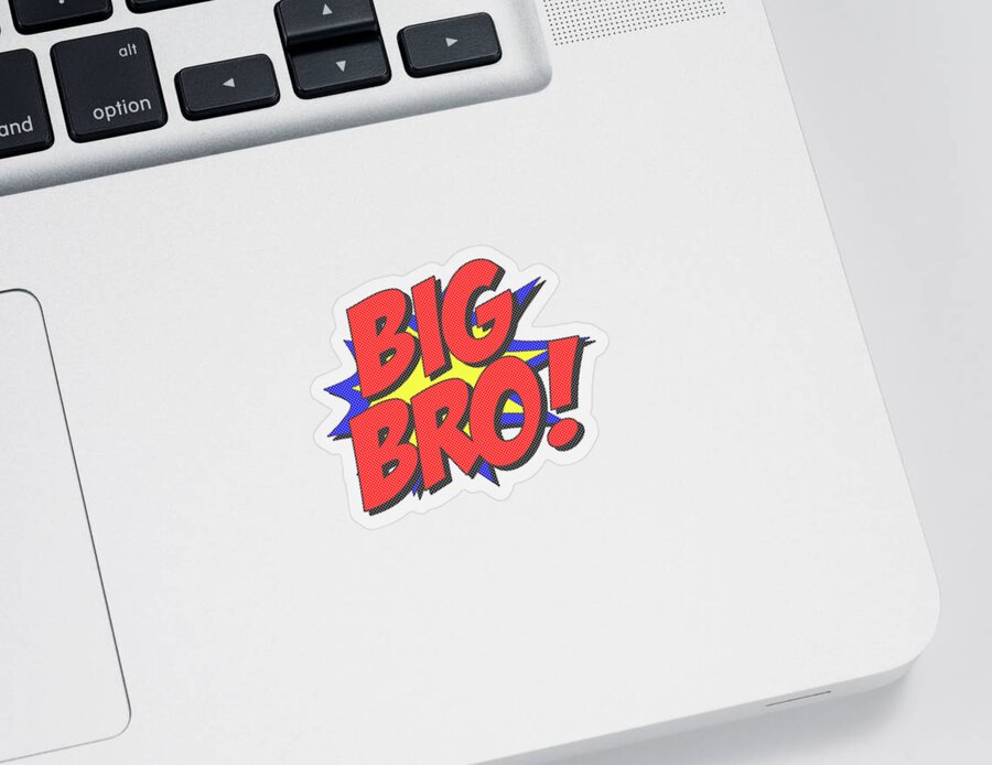 Funny Sticker featuring the digital art Superhero Big Bro by Flippin Sweet Gear