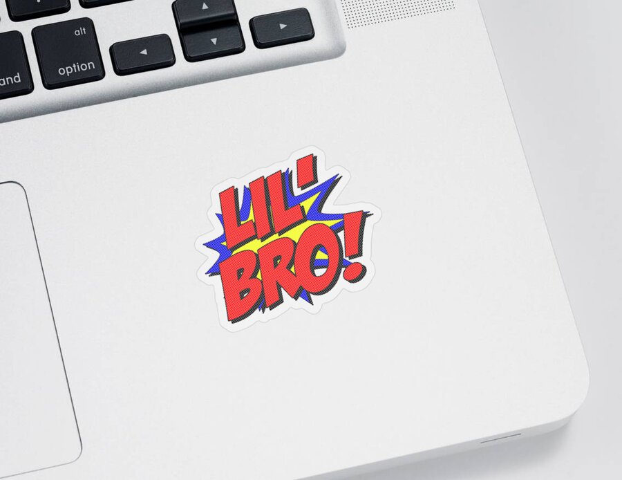 Funny Sticker featuring the digital art Superhero Lil Bro by Flippin Sweet Gear
