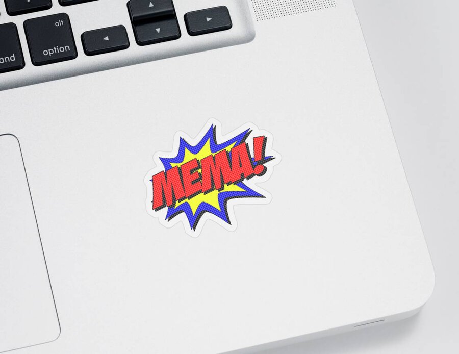 Funny Sticker featuring the digital art Superhero Mema by Flippin Sweet Gear