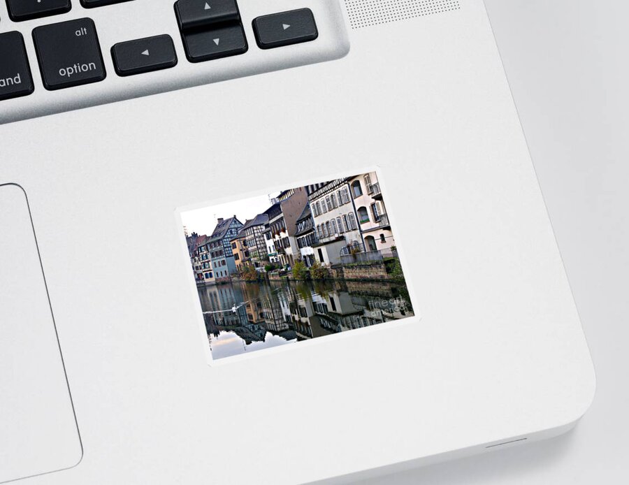 Swan Sticker featuring the photograph Swan Canal of Strasbourg by Tony Lee