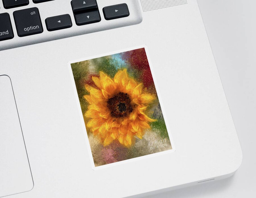 Flower Sticker featuring the digital art Sweet Sweet Summer Sunflower by Lois Bryan