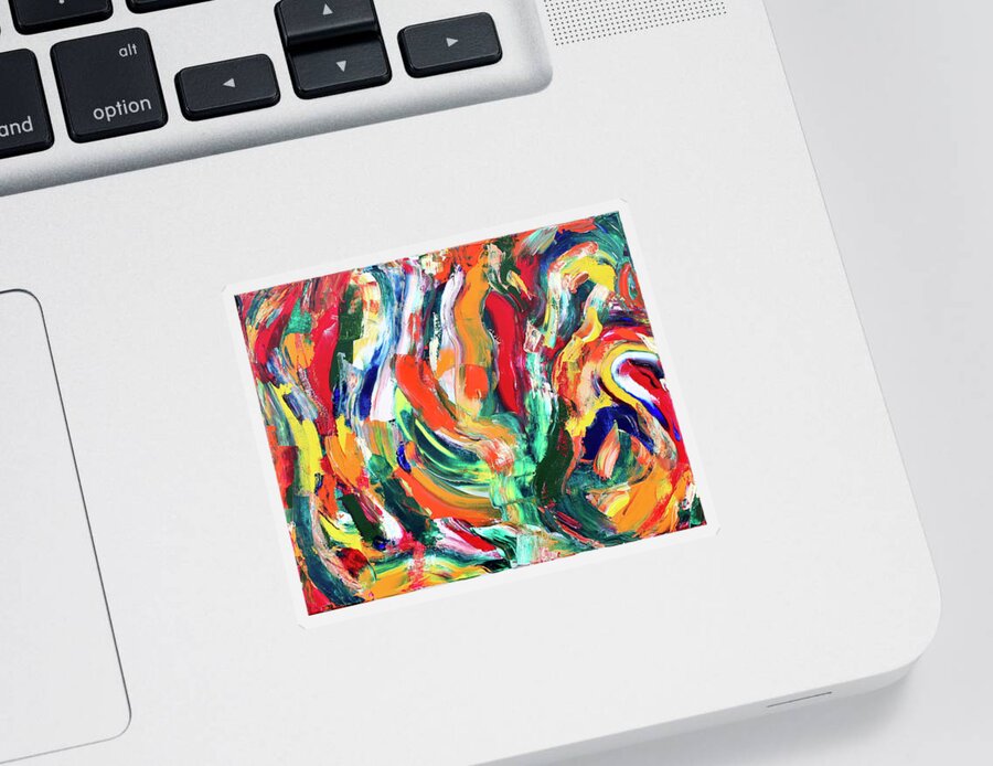 Abstract Sticker featuring the painting Swirl 2 by Teresa Moerer