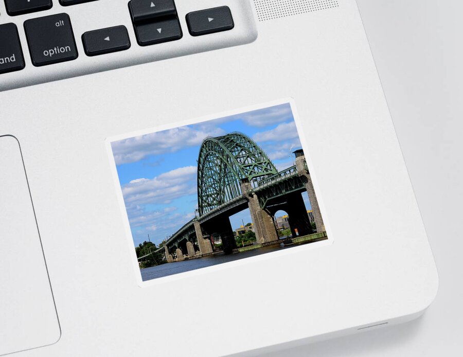 Bridge Sticker featuring the photograph Tacony-Palmyra Bridge Across the Delaware River by Linda Stern