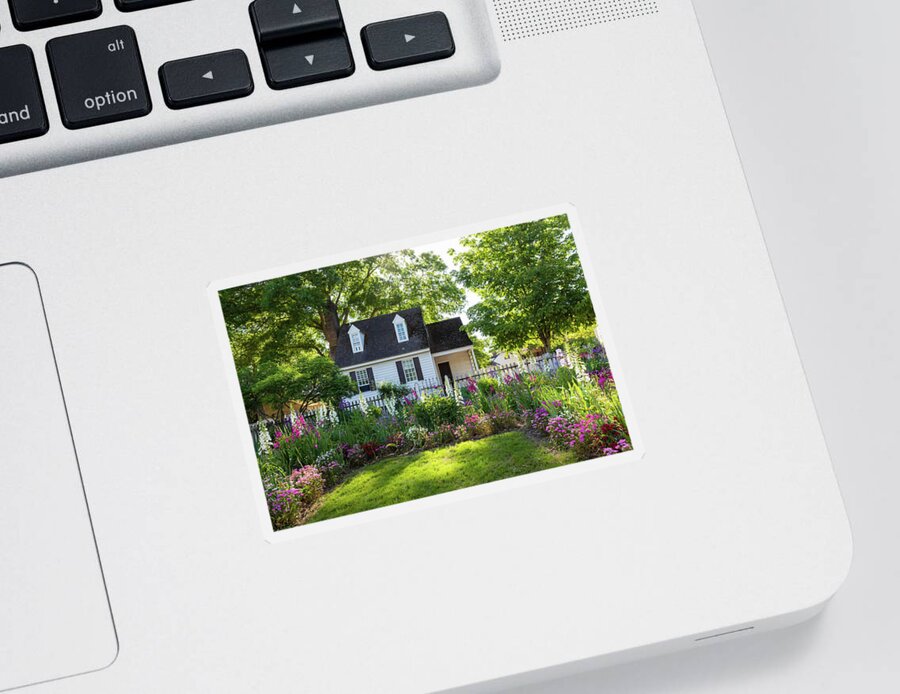 Colonial Williamsburg Sticker featuring the photograph Taliaferro-Cole Garden in May by Rachel Morrison