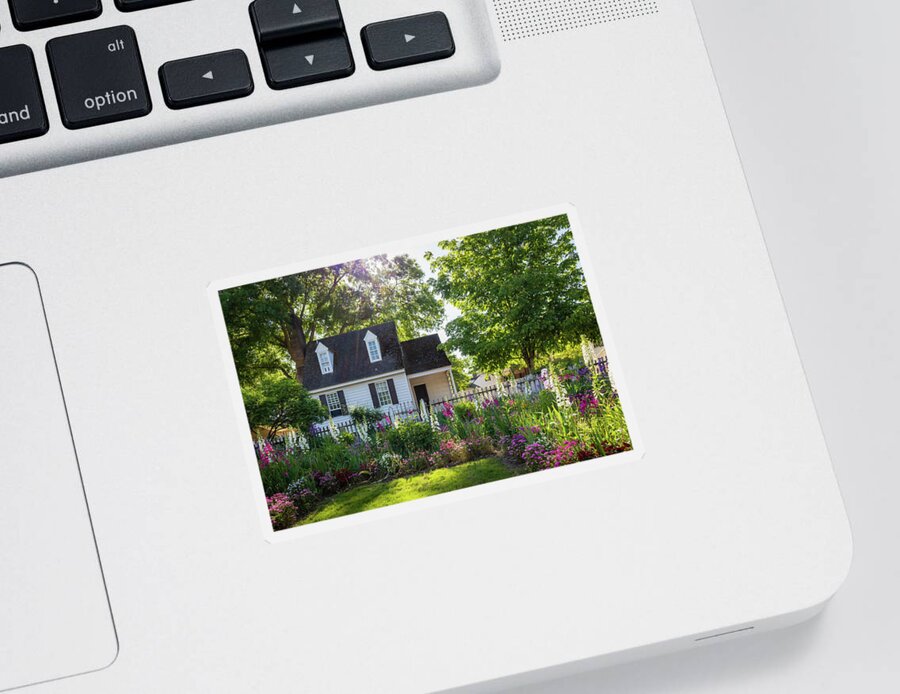 Colonial Williamsburg Sticker featuring the photograph Taliaferro-Cole Garden Spring Day by Rachel Morrison