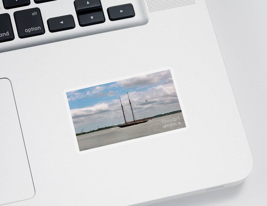 Sailboat Sticker featuring the photograph Tall Ship Sailing - Charleston by Dale Powell