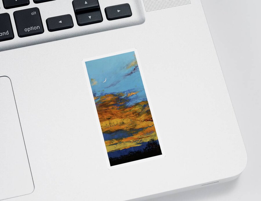 Abstract Sticker featuring the painting Tangerine Sunset by Michael Creese