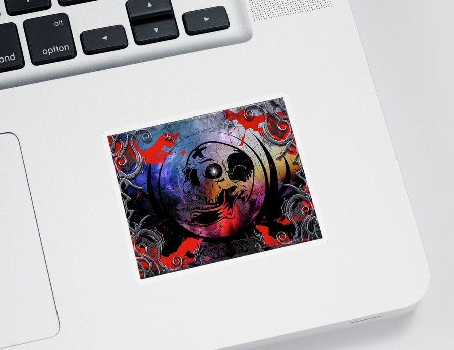 Tears Sticker featuring the digital art Tears Of A Clown by Michael Damiani