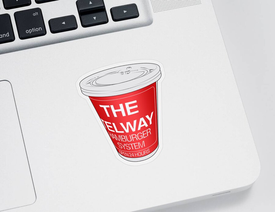  Sticker featuring the digital art Telway by Nicholas Grunas