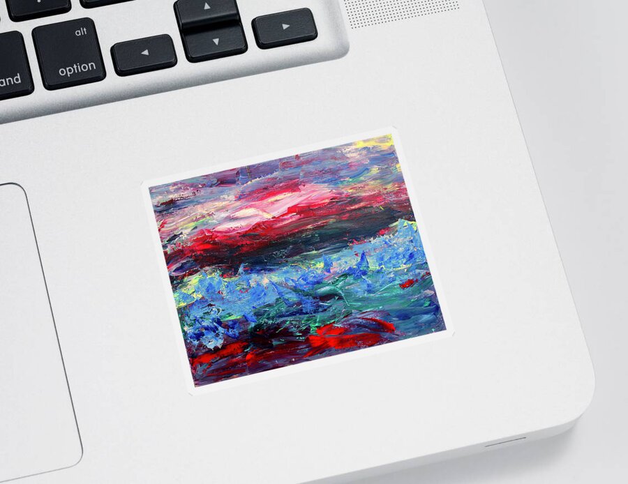 Ocean Sticker featuring the painting Tempest by Teresa Moerer