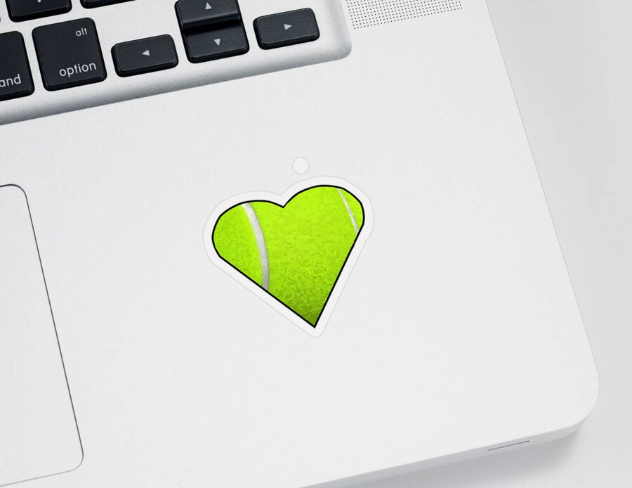 Tennis Sticker featuring the digital art Tennis Ball Heart by Ali Baucom