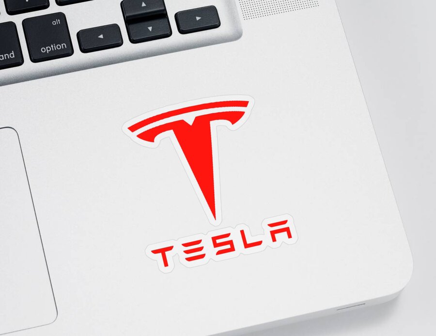 Tesla Sticker featuring the digital art Tesla Logo by Davison Melissa