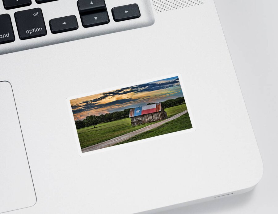 Texas Sticker featuring the digital art Texas Barn by Brad Barton
