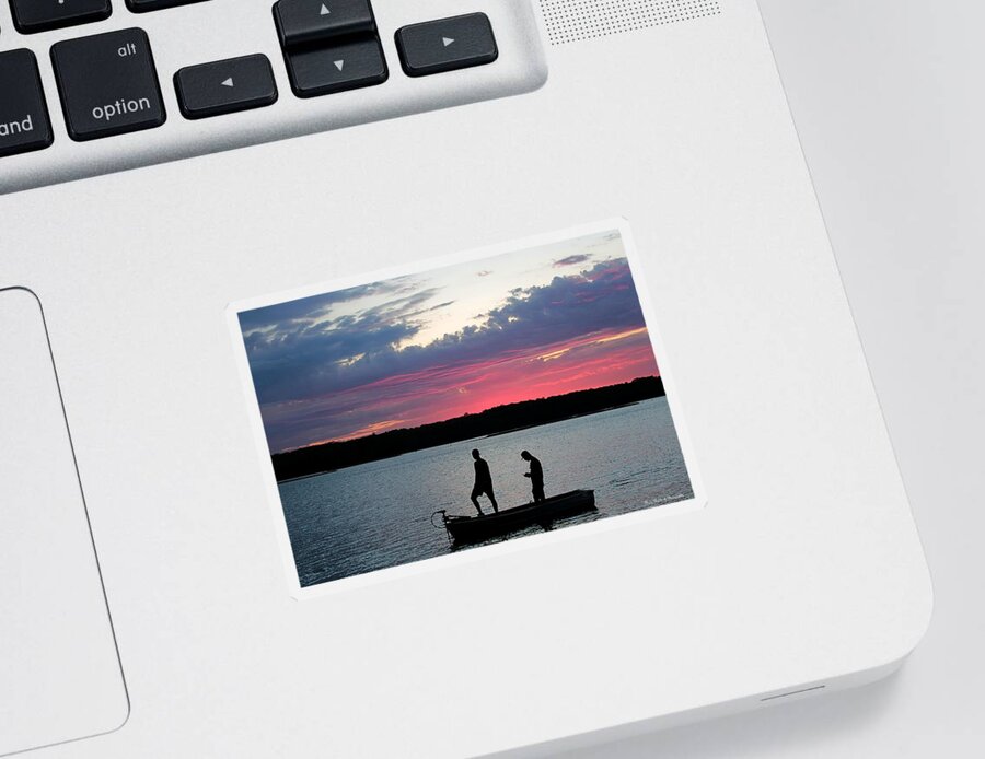 Sunset Sticker featuring the photograph Text Me at Sundown by Mary Walchuck