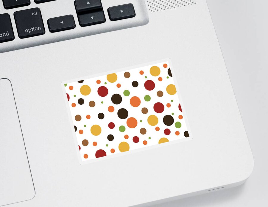 Thanksgiving Sticker featuring the digital art Thanksgiving Polka Dots by Amelia Pearn
