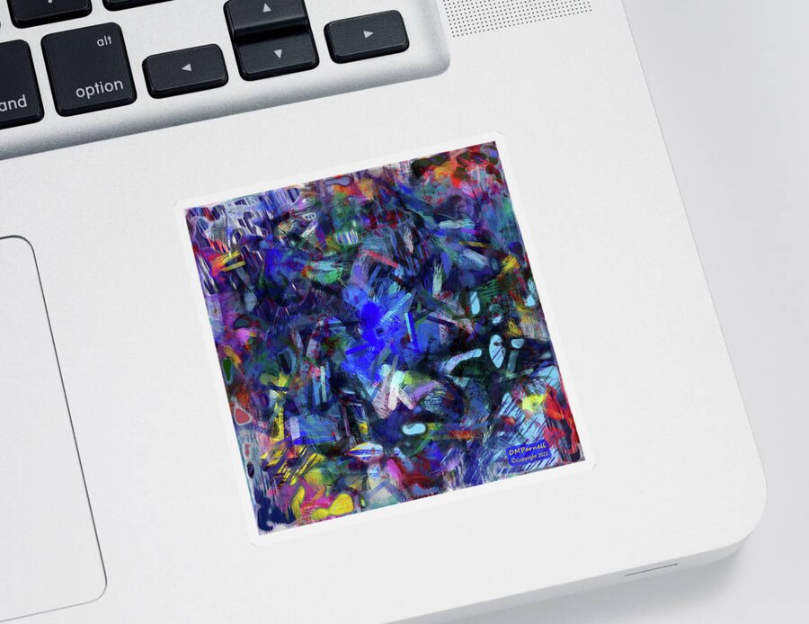 Abstract Sticker featuring the digital art The Angry Mob by Diane Parnell
