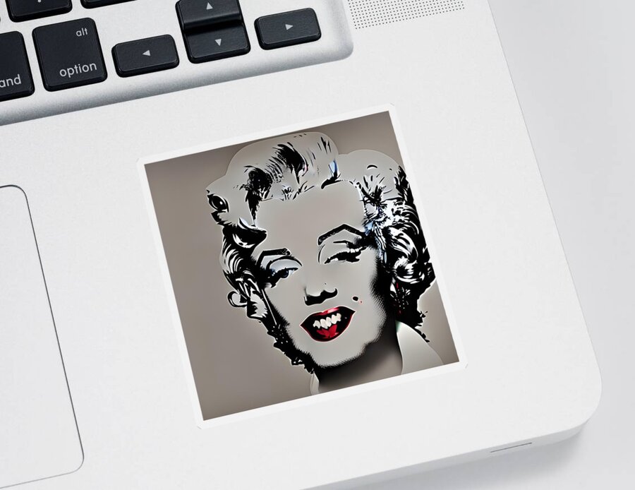 Digital Woman Marilyn Monroe Blonde Bombshell Actress Sticker featuring the digital art The Blonde Bombshell by Beverly Read