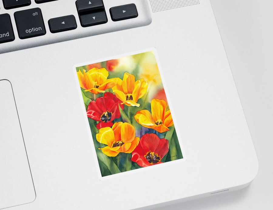 Flower Sticker featuring the painting The Breath of Spring by Espero Art